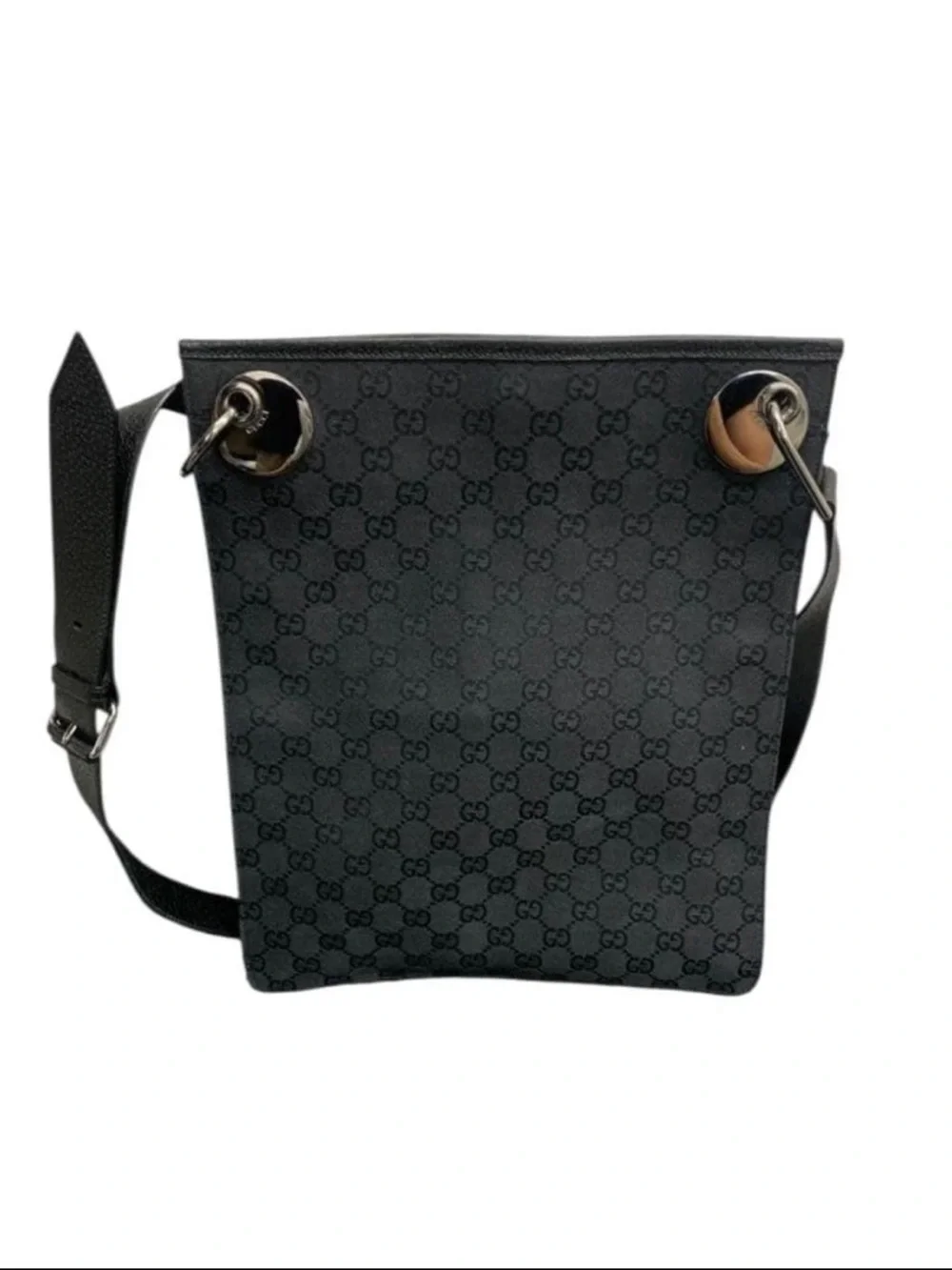 Gucci Black GG Supreme Messenger Bag for Men